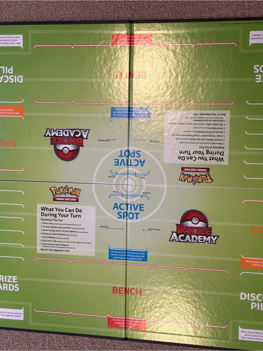 Folding Pokemon Trading Card Game Battle Academy Playboard